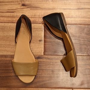 J crew peep toe flat shoe